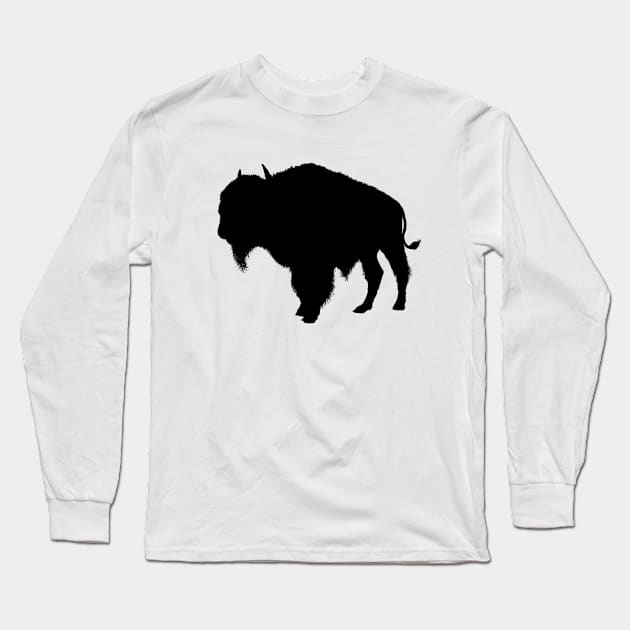 Bison Buffalo Shadow Long Sleeve T-Shirt by Dual Rogue